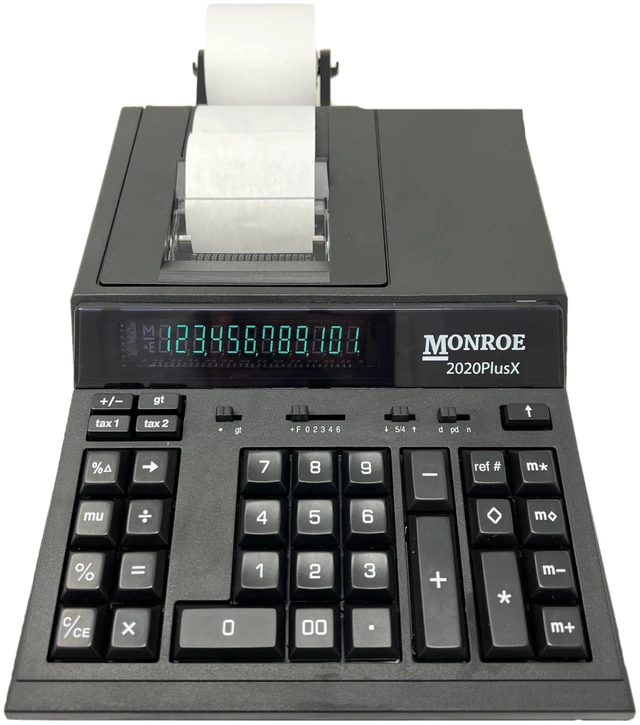 Main image of Monroe 2020PlusX Black 12-Digit Medium-Duty Accounting Desktop Printing Calculator With Large Display