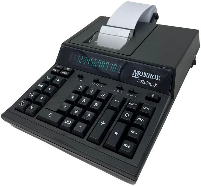 Alt view image 7 of 7 - Monroe 2020PlusX Black 12-Digit Medium-Duty Accounting Desktop Printing Calculator With Large Display