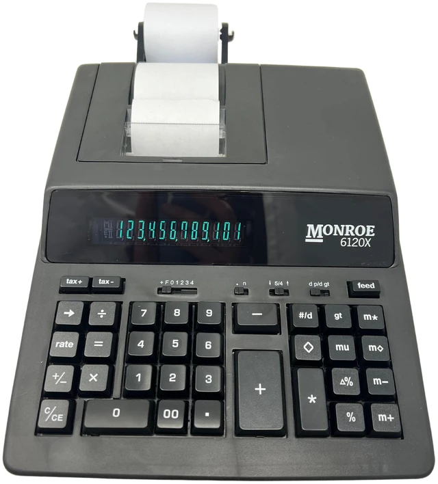 Main image of Monroe 6120X Black 12-Digit Entry-Level Accounting Desktop Printing Calculator