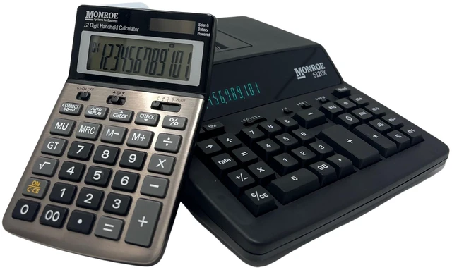 Alt view image 5 of 6 - Monroe 6120X Black 12-Digit Entry-Level Accounting Desktop Printing Calculator