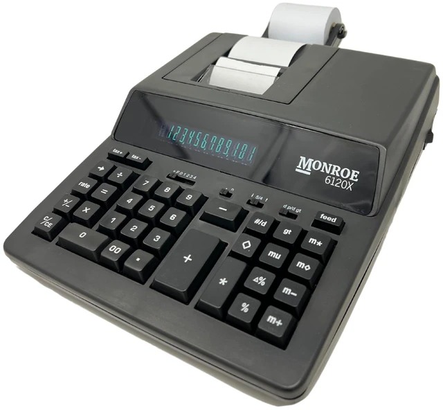 Alt view image 4 of 6 - Monroe 6120X Black 12-Digit Entry-Level Accounting Desktop Printing Calculator