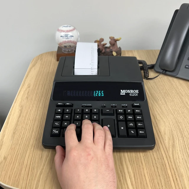 Alt view image 6 of 6 - Monroe 6120X Black 12-Digit Entry-Level Accounting Desktop Printing Calculator