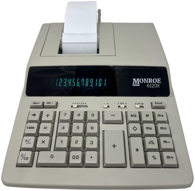 Main image of Monroe 6120X Ivory 12-Digit Entry-Level Accounting Desktop Printing Calculator
