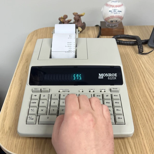 Alt view image 6 of 6 - Monroe 6120X Ivory 12-Digit Entry-Level Accounting Desktop Printing Calculator