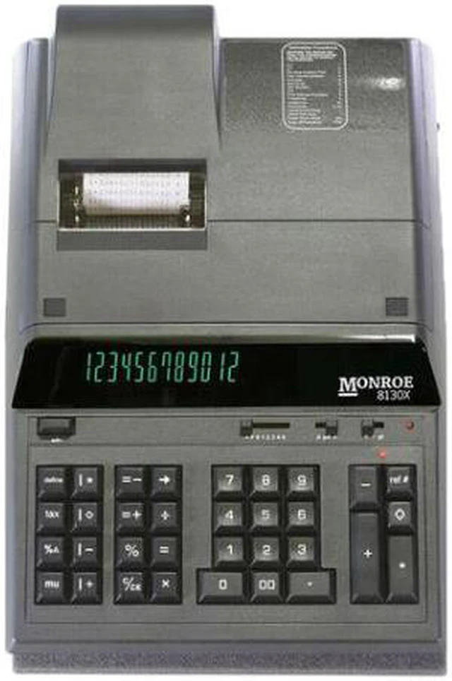 Alt view image 2 of 2 - Monroe 8130X Black 12-Digit Basic Function Heavy-Duty Accounting Printing Calculator
