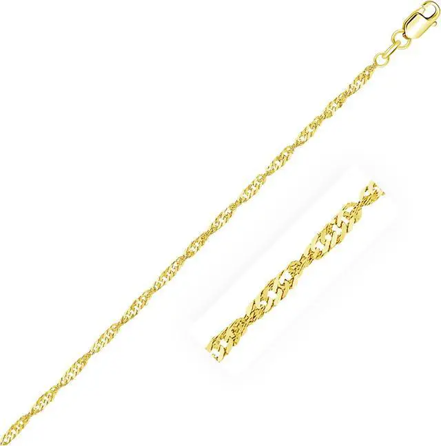 Main image of 2.1mm 14k Yellow Gold Singapore Anklet