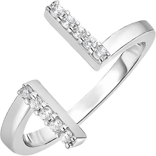 Main image of Toe Ring with Bars in Sterling Silver with Cubic Zirconia