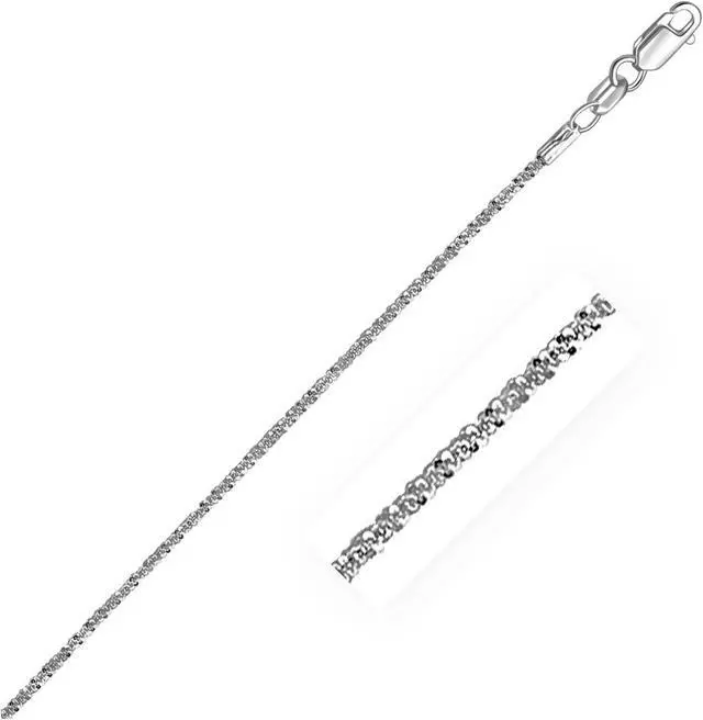 Main image of 10k White Gold Sparkle Anklet 1.5mm