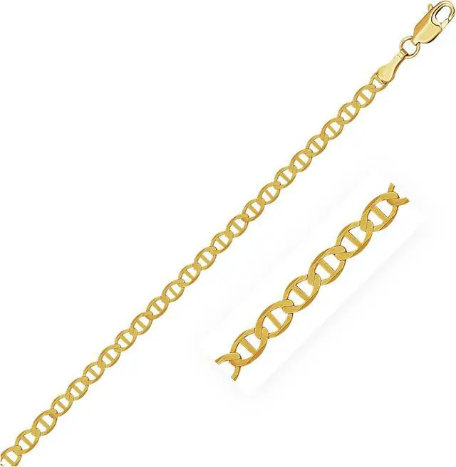 Main image of 3.2mm 10k Yellow Gold Mariner Link Anklet