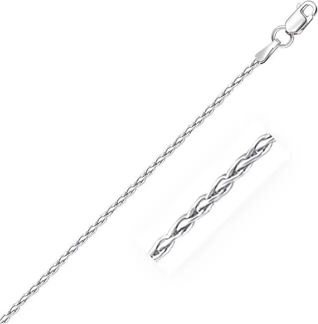 Main image of 14k White Gold Round Wheat Anklet 1.8mm