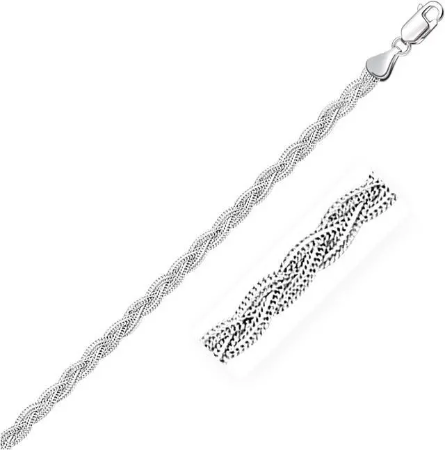 Main image of 3.5mm 14k White Braided Foxtail Anklet
