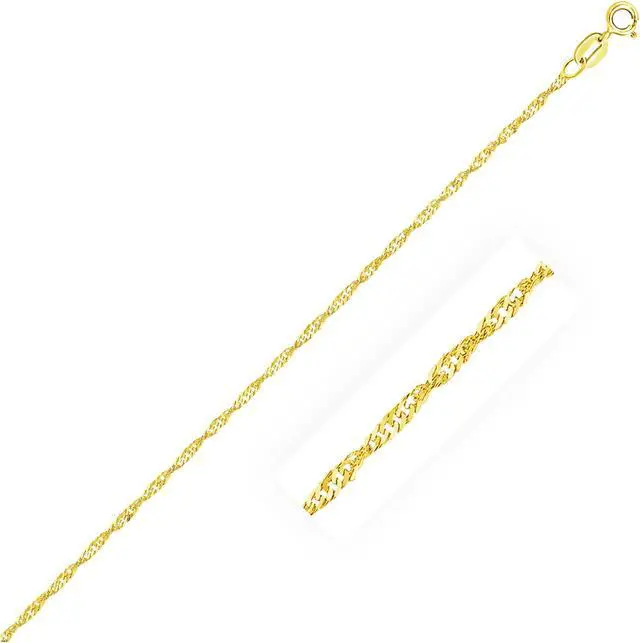Main image of 10k Yellow Gold Singapore Anklet 1.5mm
