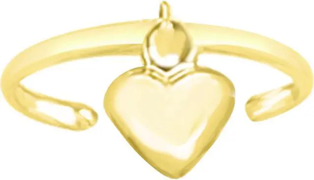 Main image of 14k Yellow Gold Cuff Puffed Heart Toe Ring