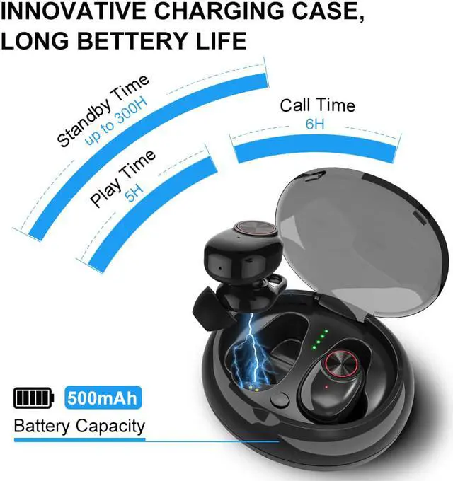 Alt view image 5 of 6 - Arbily Wireless Bluetooth Earbuds, Bluetooth Earphones with Mic, Sport HD Stereo IPX6 Waterproof Air Bud Wireless Noise Canceling Workout Sports Earbuds
