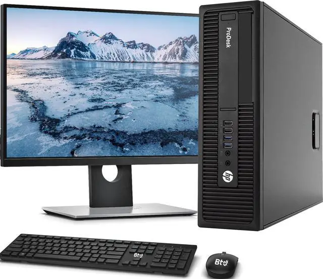 Main image of HP 600 G1 SFF Computer Desktop PC, Intel Core i7 3.1GHz, 16GB Ram, 120GB M.2 SSD, 2TB HDD, Bto 23.8" Monitor BTO Keyboard and Mouse, Wi-Fi/Bluetooth, Win 10 Pro (Renewed)
