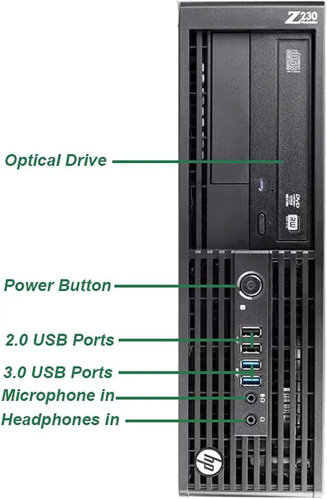 Alt view image 2 of 6 - HP ProDesk Z230 SFF Computer Desktop PC, Intel Core i5 3.2GHz Processor, 8GB Ram, 128GB M.2 SSD, 500GB HDD, BTO Wireless Keyboard & Mouse, Wifi | Bluetooth, Windows 10 Pro (Renewed)