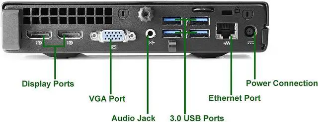 Alt view image 3 of 6 - HP EliteDesk 800 G1 Tiny Computer Micro Tower PC, Intel Core i5 Processor, 16GB Ram, 250GB SSD, BTO Wireless Keyboard & Mouse, Wifi | Bluetooth, Windows 10 Professional (Renewed)
