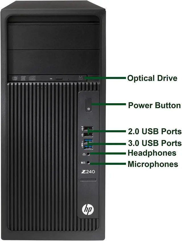 Alt view image 2 of 6 - HP Z240 Tower Computer WorkStation PC, Intel Core i5 6600 3.3GHz Processor, 32GB DDR4 Ram, 512GB NVMe SSD, Wireless Keyboard & Mouse, Wifi | Bluetooth, Windows 10 Professional (Renewed)