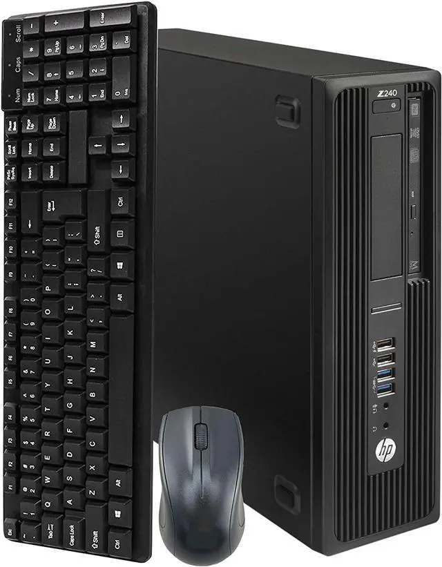 Alt view image 2 of 7 - HP Z240 SFF Computer PC, Intel Core i5 6500 Processor, 16GB DDR4 Ram, 512GB NVMe SSD, Wifi | Bluetooth, DVD, Wireless KeyBoard & Mouse, New Dual 23.8" Monitor, Win 10 Pro (Renewed)