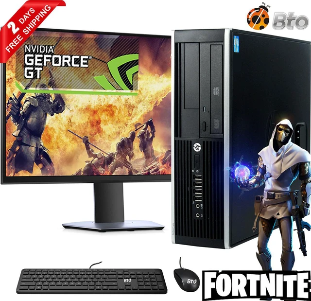 Main image of Gaming HP 6300 SFF Computer Core i5, 16GB Ram, 500GB HDD, AMD RX 550, New 24" LCD, Keyboard and Mouse, Wi-Fi, Win10 Home Desktop PC