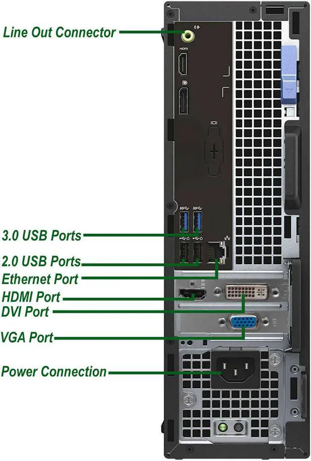 Alt view image 5 of 7 - Gaming Dell 3040 SFF Computer Core i5 6th, 16GB Ram, 2TB HDD, 256 GB NVMe SSD, AMD RX 550, Keyboard and Mouse, Wi-Fi, Win10 Home Desktop PC
