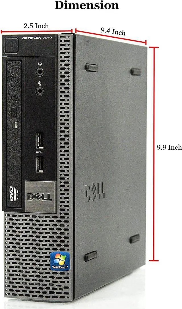 Alt view image 4 of 6 - Dell OptiPlex 7010 USFF Computer Desktop PC, Intel i5 3.2GHz, 8GB Ram, 120GB SSD Drive, WiFi & Bluetooth, Wireless Keyboard and Mouse, 24 Inch FHD Monitor, Webcam, Windows 10 (Renewed)