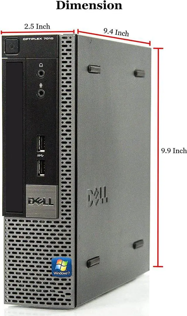 Alt view image 4 of 6 - Dell OptiPlex 7010 USFF Computer Desktop PC, Intel i5 3.20GHz, 8GB Ram, 120GB SSD Drive + 500GB HDD, WiFi & 16GB Flash Drive, Wireless Keyboard and Mouse, 24" FHD LED Monitor, Win 10 Pro (Renewed)