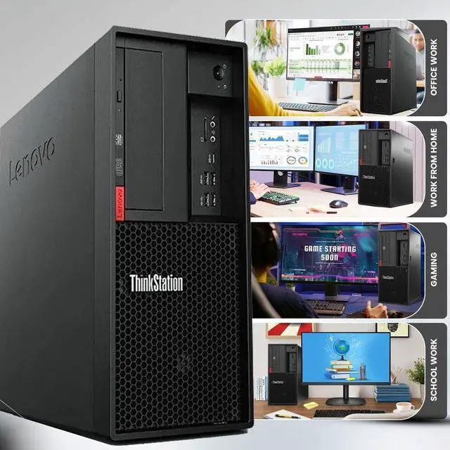 Alt view image 4 of 7 - Lenovo ThinkStation P330 Tower Desktop Gaming PC Intel Hexa Core i5-8500 32GB DDR4 Ram, 1TB SSD, BTO RGB Keyboard & Mouse, NVIDIA GTX 1660S 6GB DDR6, Windows 11 Pro (Renewed)