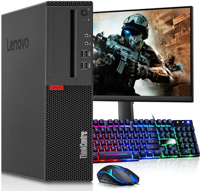 Main image of Lenovo Gaming Desktop, Intel Core i5-7500, RX550 Graphic Card, 24" Monitor, 16GB DDR4 RAM, 1TB SSD, Built in Wi-Fi, RGB Keyboard & Mouse, RGB Speaker, Windows 11 Pro,