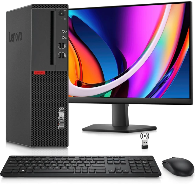 Main image of Lenovo Computer PC, Intel Core i5 7th Gen, 16GB DDR4 RAM, 512GB SSD, 22" LED Monitor, Webcam and Wireless keyboard and Mouse, Windows 11 Pro, Small Form Factor Desktop