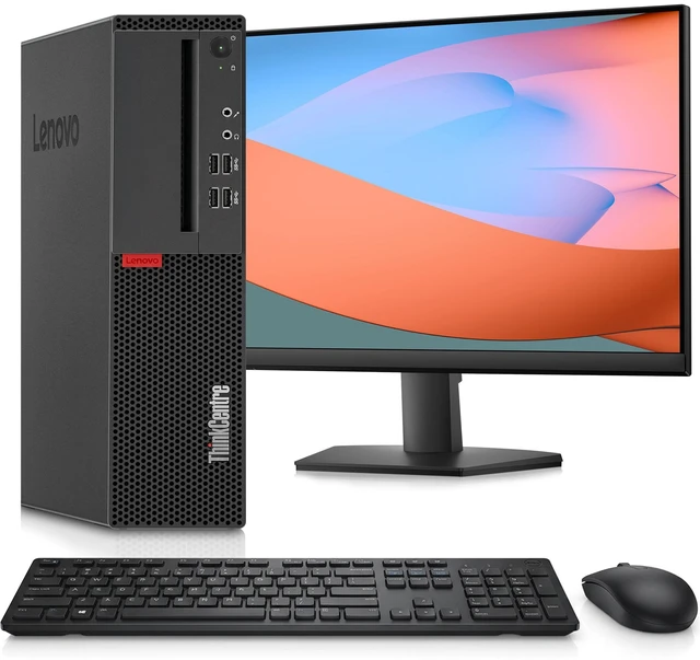 Main image of Lenovo ThinkCentre SFF Desktop PC, Intel Core i5-7500, 24" Full HD Monitor, 16GB DDR4 RAM, 512GB SSD, Webcam, Built in Wi-Fi, Wireless Keyboard & Mouse, Windows 11 Pro
