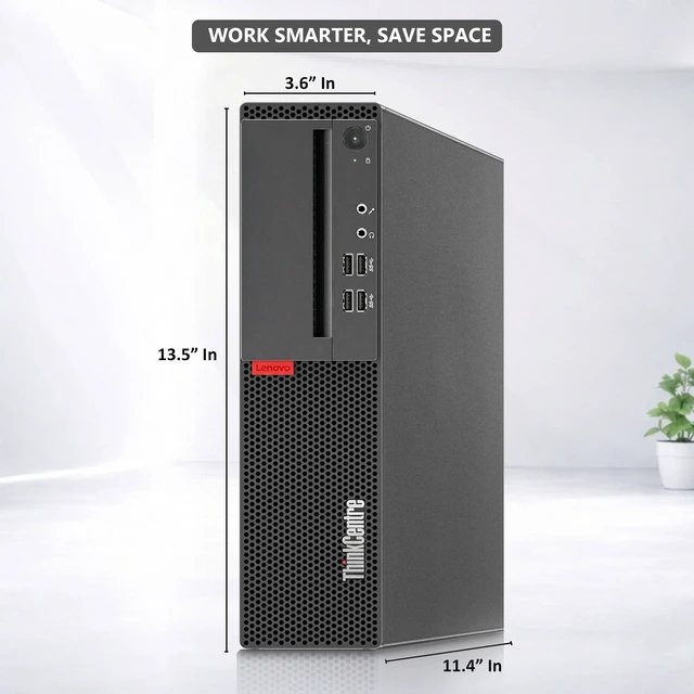 Alt view image 6 of 7 - Lenovo ThinkCentre SFF Desktop PC, Intel Core i5-7500, 24" Full HD Monitor, 16GB DDR4 RAM, 512GB SSD, Webcam, Built in Wi-Fi, Wireless Keyboard & Mouse, Windows 11 Pro