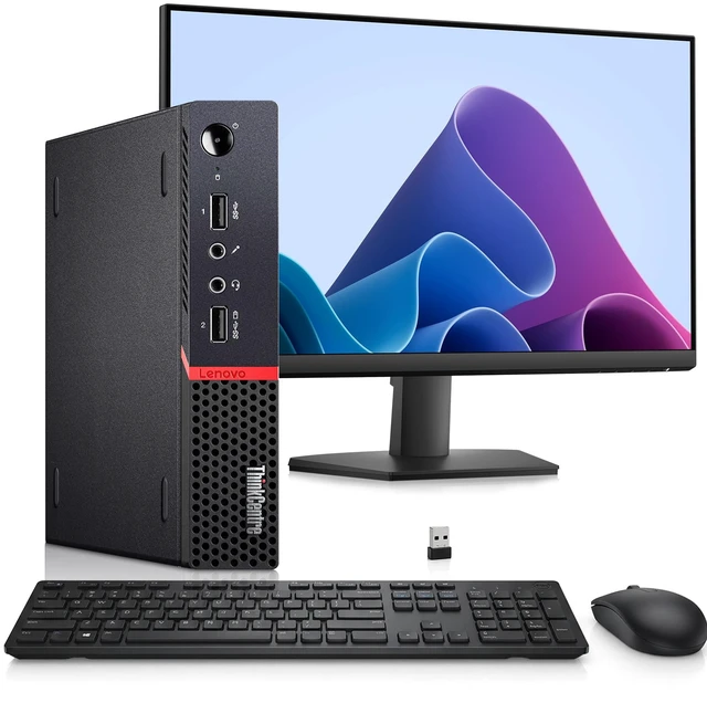 Main image of Lenovo ThinkCentre Tiny M715q AMD PRO A10-9700E (3.0), New 22" Monitor, 8GB DDR4 Memory, 256GB SSD Storage Wi-Fi, Wireless Keyboard & Mouse, Windows 11 Pro, Desktop PC
