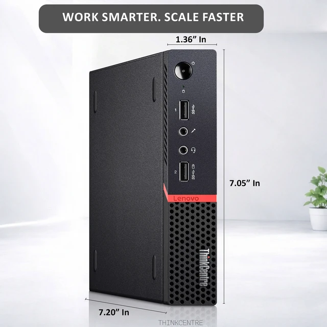 Alt view image 6 of 7 - Lenovo ThinkCentre Tiny M715q AMD PRO A10-9700E (3.0), New 22" Monitor, 8GB DDR4 Memory, 256GB SSD Storage Wi-Fi, Wireless Keyboard & Mouse, Windows 11 Pro, Desktop PC