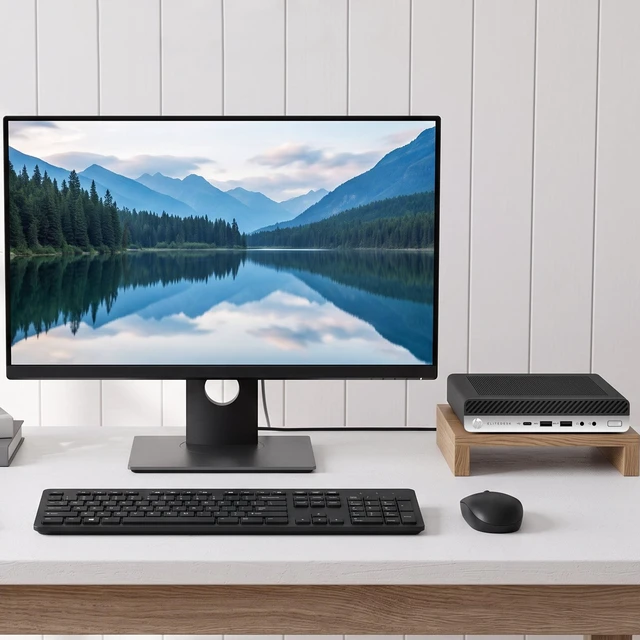 Alt view image 5 of 6 - HP G4 705 Mini AMD Ryzen 5 PRO 2400GE up to 3.80 GHz | New 24" Full HD LED, 256GB SSD, 16GB DDR4 Ram Webcam, Wireless Keyboard & Mouse, Windows 11 Pro, Tiny Business PC