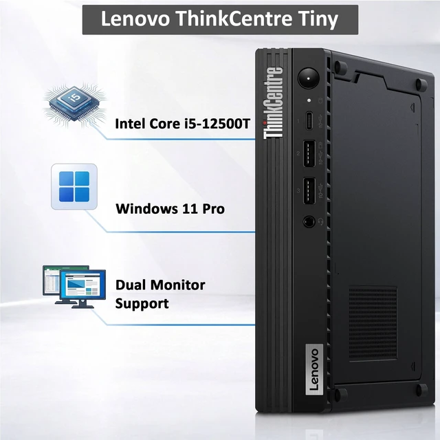 Alt view image 3 of 6 - Lenovo ThinkCentre M80q PC, Intel Core i5-12th Gen, 32GB DDR5 Memory, 512GB SSD Storage, Wi-Fi, Keyboard & Mouse, Windows 11 Pro, Tiny Pc