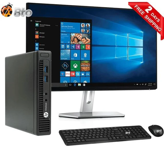 Main image of HP ProDesk G1 Mini PC, Intel Core i5-4th Gen, 8GB Ram, 256GB SSD, 19" LED Monitor, Wireless Keyboard & Mouse, Wi-Fi, Windows 11 Professional (Renewed)