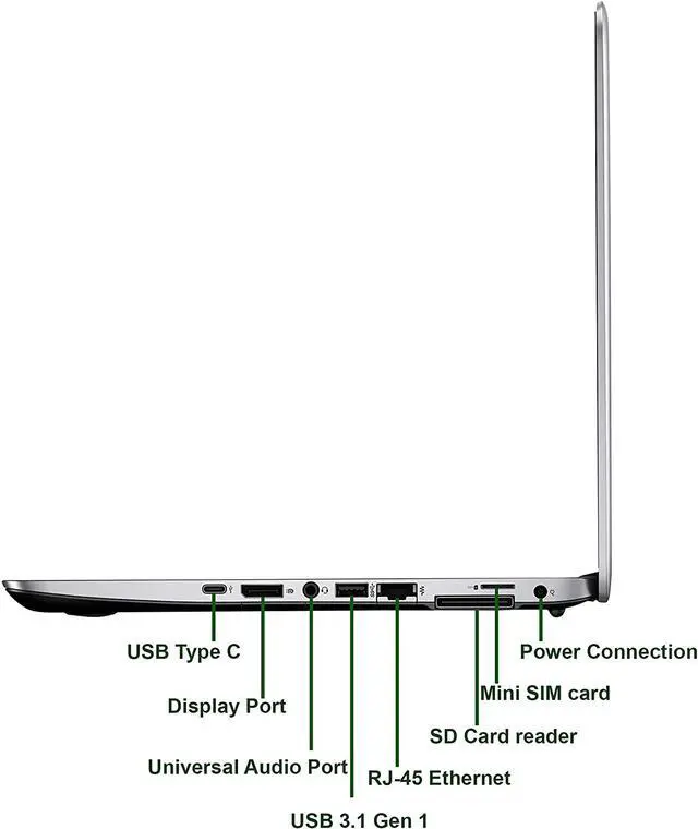 Alt view image 4 of 5 - HP EliteBook 840 G3 FHD Laptop Computer PC, Intel i5 6300U 2.4GHz Processor, 16GB DDR4 Ram, 512 GB M.2 SSD, WiFi & Bluetooth, Webcam, Wireless Mouse & Sleeve, Win 10 Pro (Renewed)