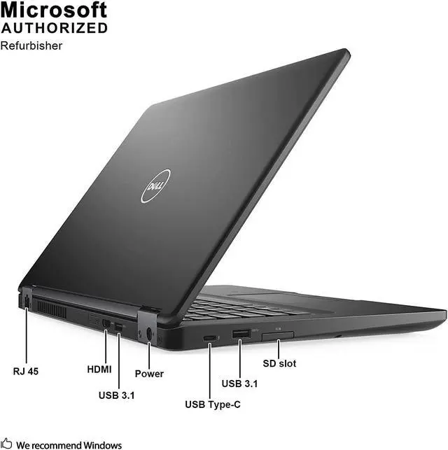 Alt view image 4 of 9 - Dell Latitude 5480 14-inch Business Laptop Intel i5-6300U 8GB DDR4 256GB SSD Backlit Keyboard Win 10 Pro