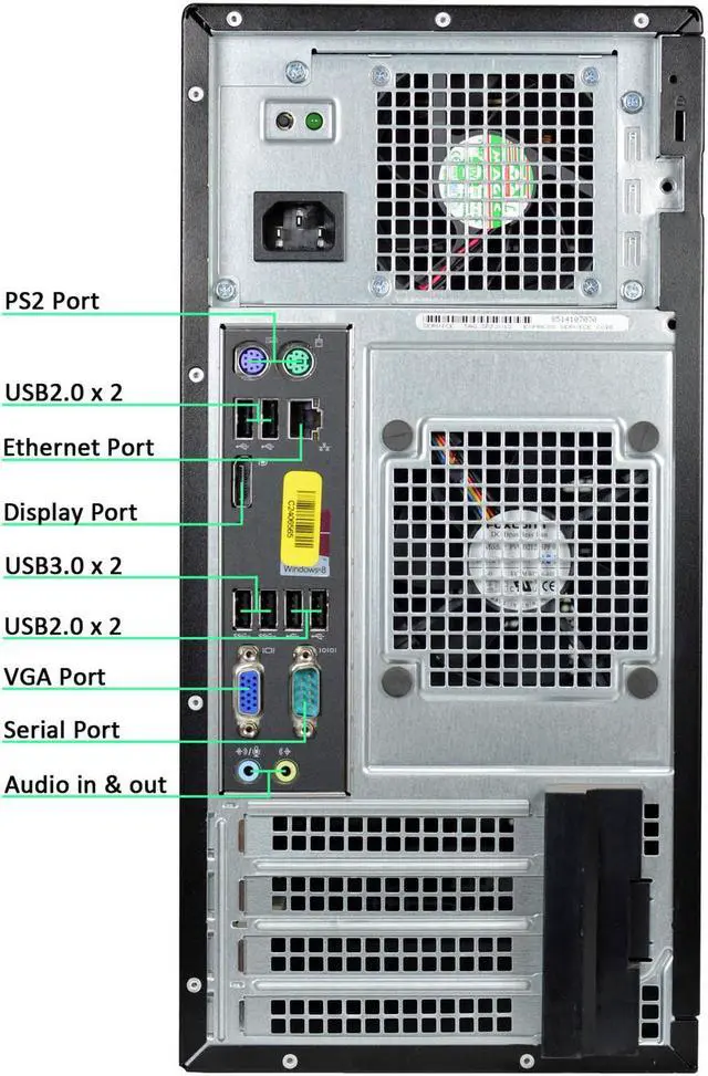 Alt view image 4 of 6 - Dell OptiPlex 3020 Desktop Tower Computer PC Intel Core i5 Processor 16GB RAM 512GB SSD WiFi Windows 10 Pro