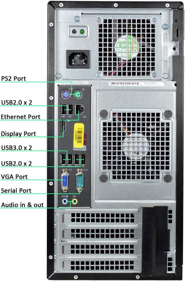 Alt view image 5 of 6 - Dell OptiPlex 3020 Desktop Tower Computer PC Intel Core i5 Processor 8GB RAM 256GB SSD 500GB HDD WiFi Windows 10 Pro