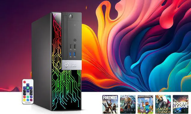 Alt view image 5 of 7 - BTO RGB Gaming Desktop Computer PC, Intel Core i5 7th Gen, 16GB DDR4 Ram, 128GB SSD + 1TB HDD, NVIDIA GeForce GT 1030 GDDR5, HDMI, RGB Keyboard & Mouse, WiFi, Windows 10 Pro (Refurbished)