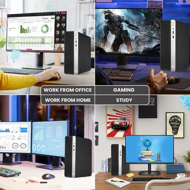 Alt view image 3 of 7 - HP G3 Gaming Desktop SFF PC Computer Intel Core i5-6500 6th Gen. 16GB DDR4, RAM 512GB SSD + 2TB HDD, 22" LED Monitor, AMD Radeon RX 550 4GB, Bto WiFi, Windows 10 Pro (Renewed)