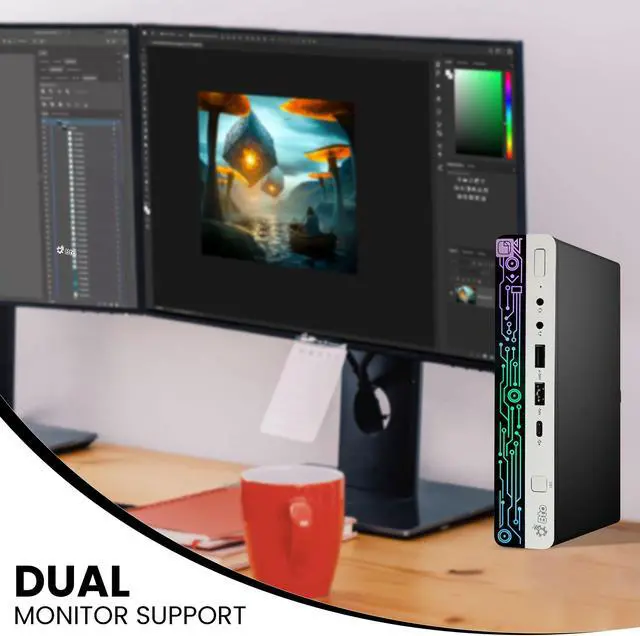 Alt view image 5 of 7 - HP G4 Desktop Computer Mini PC  Intel Hexa Core i5-8500 16GB RAM 512GB NVMe SSD, RGB Keyboard & Mouse,BTO Wi-Fi Windows  11 Pro (Renewed)