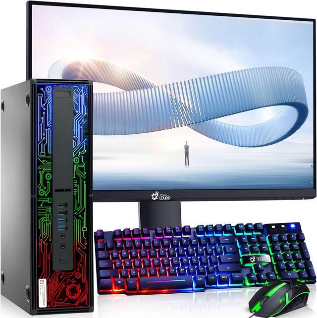 Restored HP ProDesk Desktop PC Bundle | Custom RGB | Ultra-Fast Intel Core  i5 | 16GB RAM | 512GB SSD | NEW 24” 1080P Monitor | RGB Speakers | WiFi +