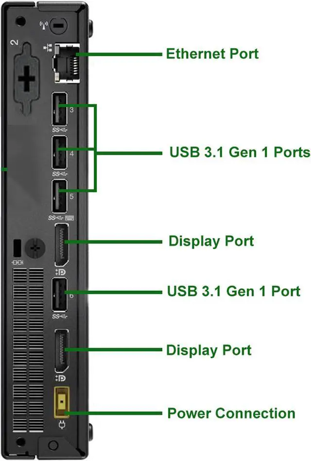 Alt view image 3 of 5 - Lenovo ThinkCentre M910Q Micro Desktop Computer PC, Intel i5-6500T 16GB RAM, 512GB SSD Windows 10 Professional (Renewed)