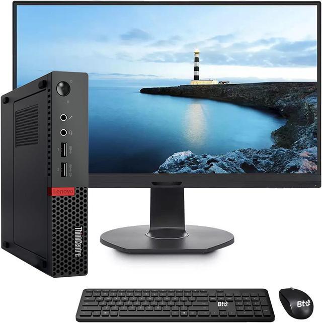 Main image of Lenovo ThinkCentre M910Q Micro Desktop Computer PC, Intel i5-6500T, 16GB Ram, 1TB SSD, 24" LED Monitor Screen, Windows 10 Professional (Renewed)