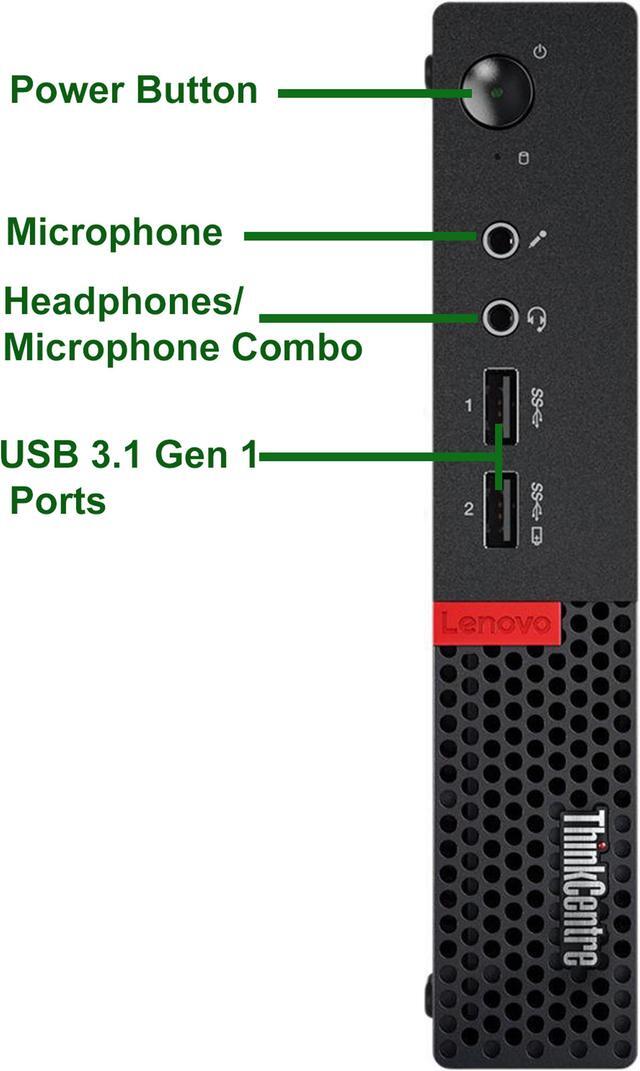 Alt view image 2 of 5 - Lenovo ThinkCentre M910Q Micro Desktop Computer PC, Intel i5-6500T, 16GB Ram, 1TB SSD, 24" LED Monitor Screen, Windows 10 Professional (Renewed)