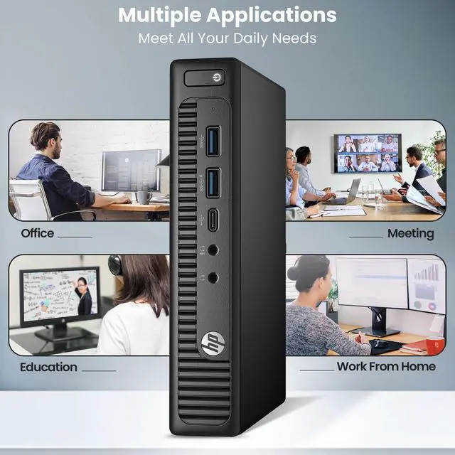 Alt view image 5 of 7 - HP EliteDesk 800 G2 Tiny Desktop PC, Intel Core i7-6700T 16GB RAM 512GB SSD,  22" LED Monitor, BTO Wi-Fi, Windows 10 Professional (Renewed)