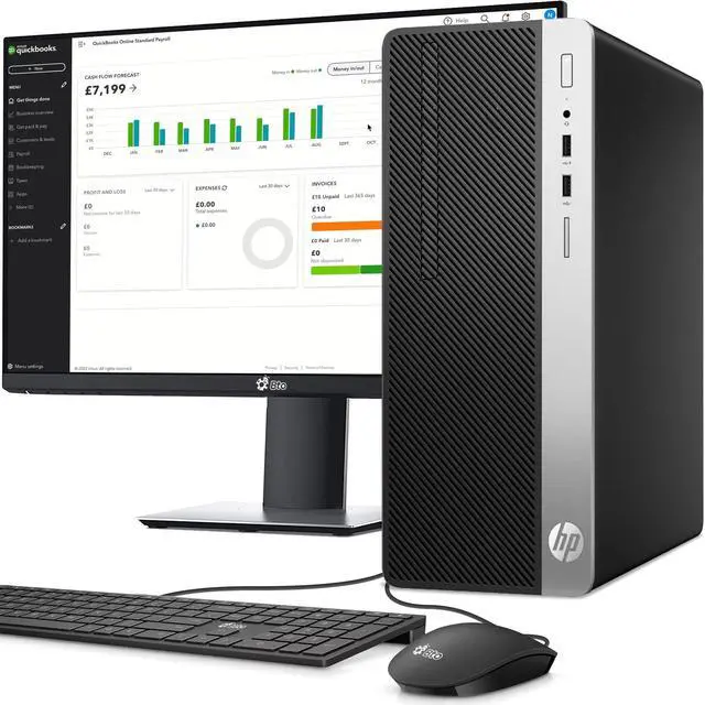 Main image of HP G4 Desktop Tower Computer PC Intel Hexa Core i5-8500 upto 4.10GHz 32GB Ram 2TB SSD, 24" LED Monitor Screen Built-in Wi-Fi, Bto Keyboard & Mouse, Windows 11 Pro (Renewed)